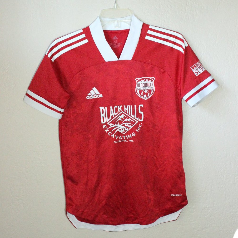 *SALE! 2/$22 or 3/$30* Adidas Black Hills FC Soccer Jersey Red and White